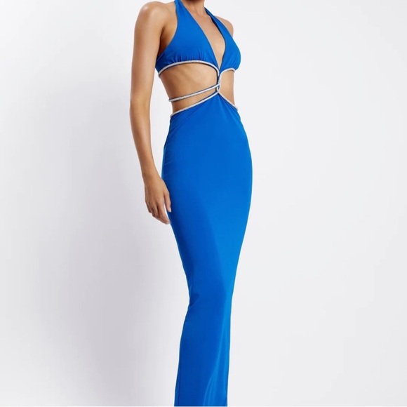 NWT Brand New Meshki NICHA Diamante Cut Out Midi Dress - Picture 3 of 16